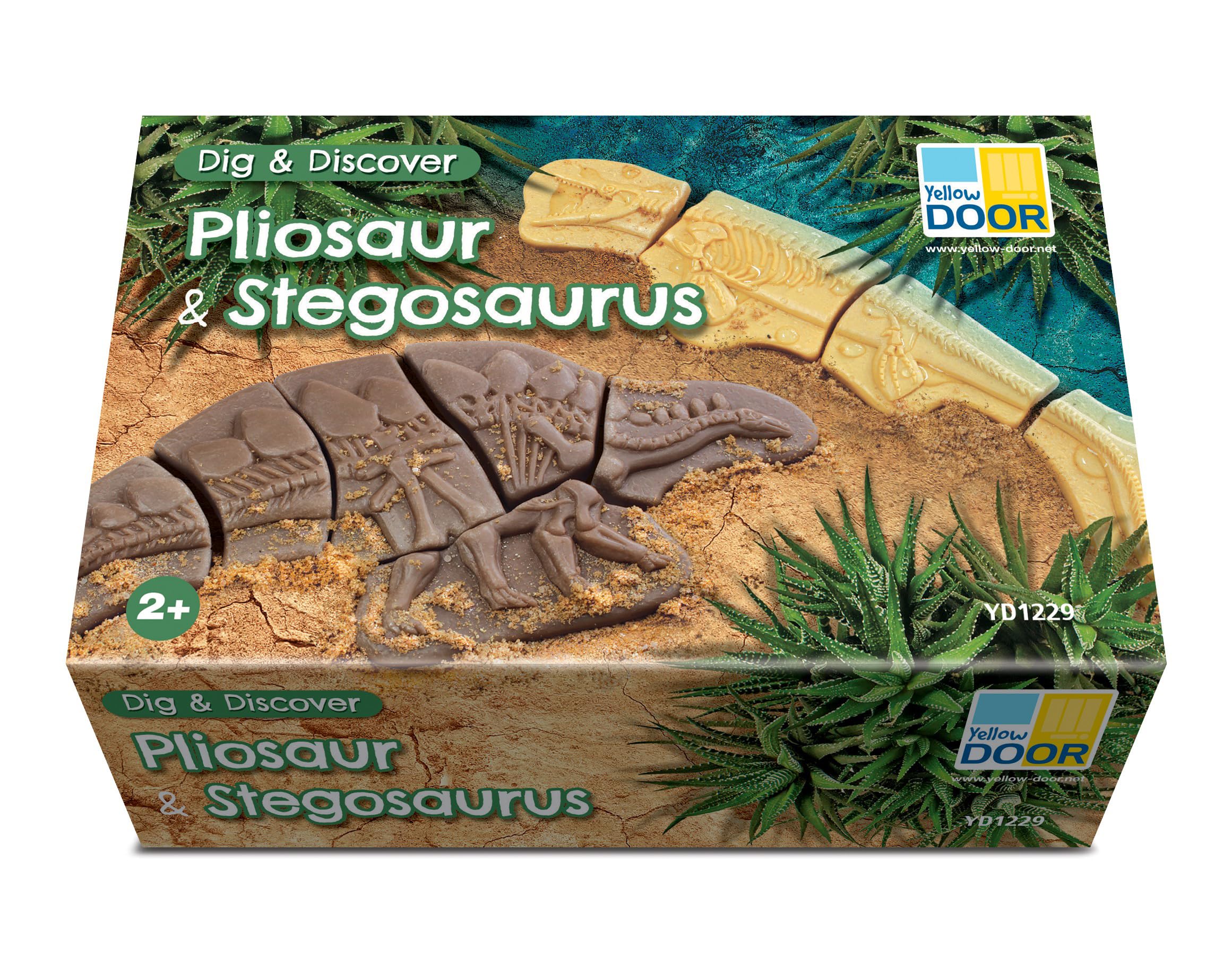 Yellow Door Dig and Discover - Pliosaur & Stegosaurus, Various, 250mm