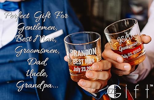 Miniatura 6 de Vaso de whisky personalizado de 10.5 onzas Regalos de bourbon grabados personalizados para hombres y él, regalos personalizados de vidrio para