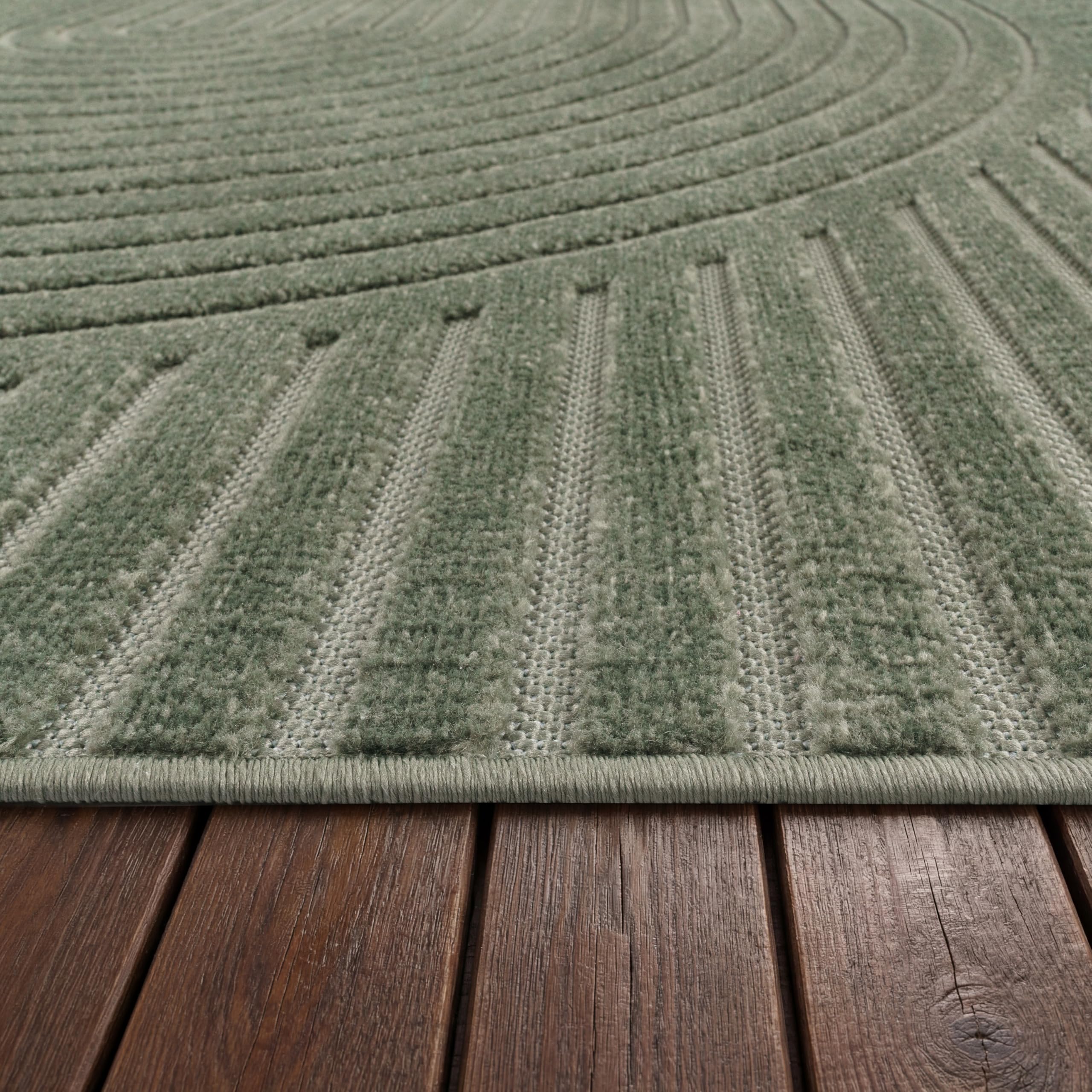 Paco Home Alfombra Salon De Habitacion Cocina Exterior Terraza Jardin Motivo Nordica Motivo Boho Chic Lisa, tamaño:160x230 cm, Color:Verde 3