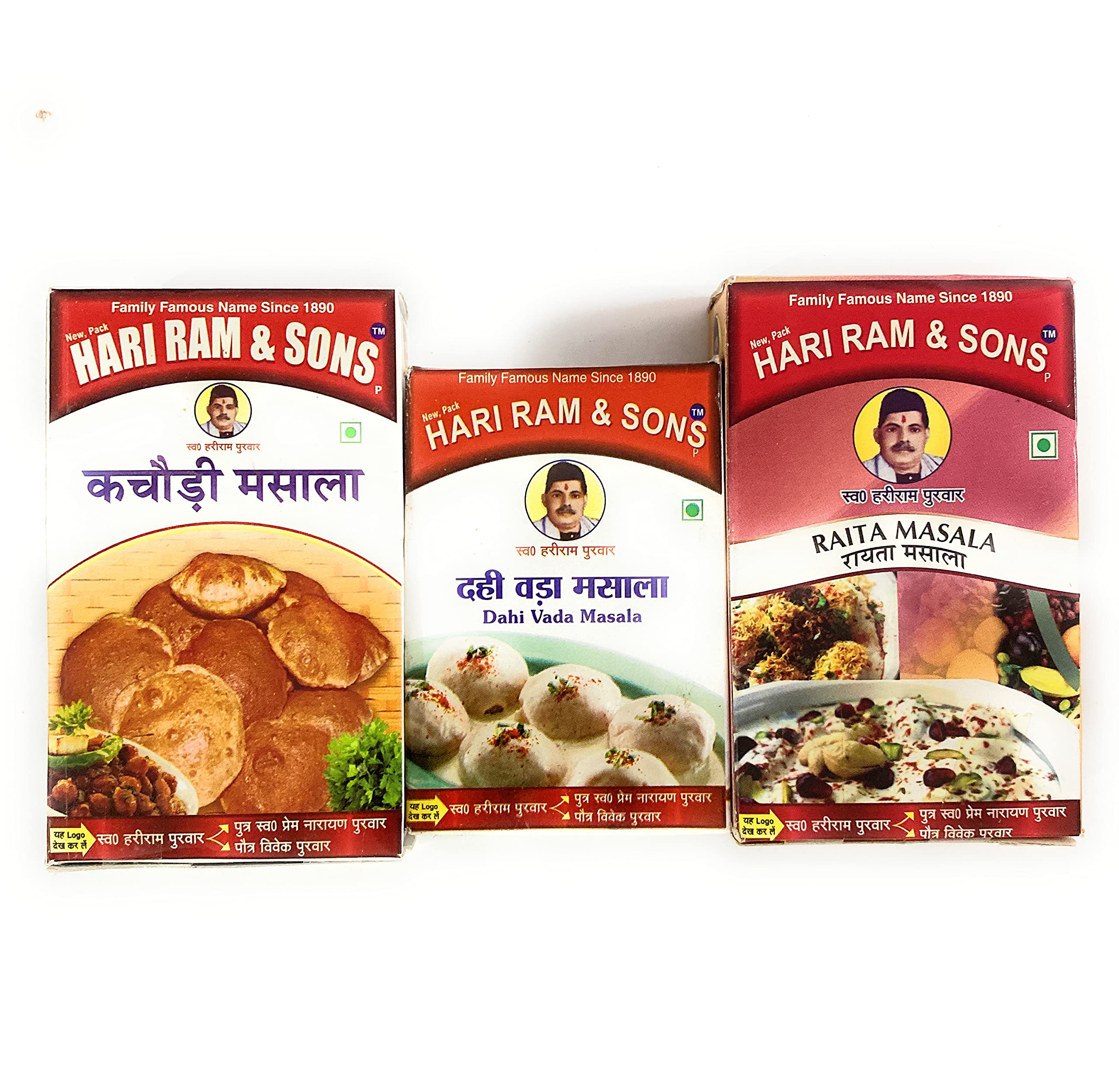 Hari Ram & Sons Evening Snacks Combo of Kachauri Masala(100GM), Raita Masala(100GM) & Dahi Bada Masala(50 GM)