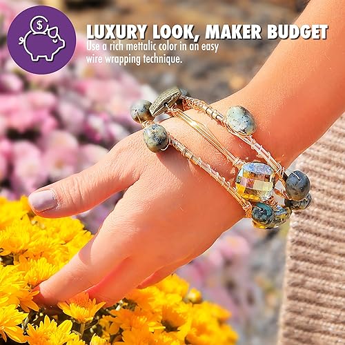 Miniatura 9 de Artistic Wire, Alambre de cobre de color calibre 20 resistente al deslustre, natural, 6 yardas