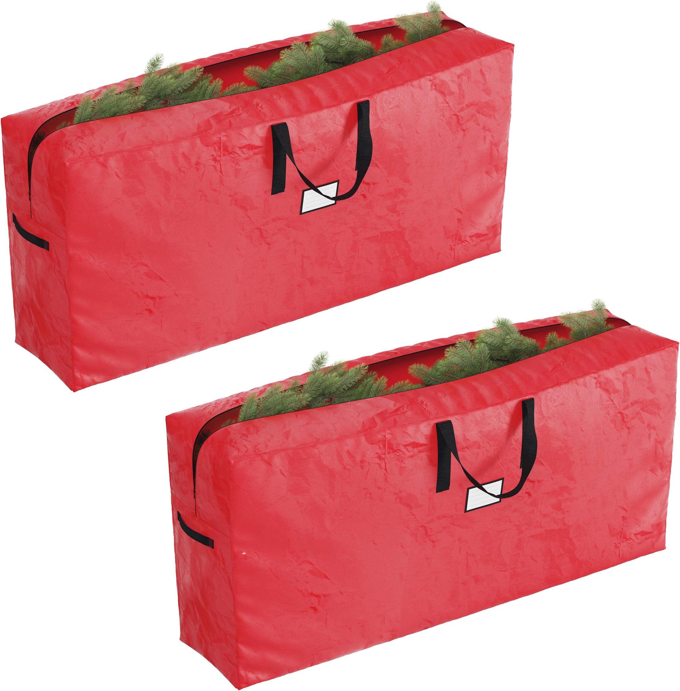 Elf Stor Christmas Tree Storage Bags-2 Pack-Fits 9 Ft Artificial Tree Each-Protect Holiday Decorations & Inflatables from Moisture & Damage (Red)