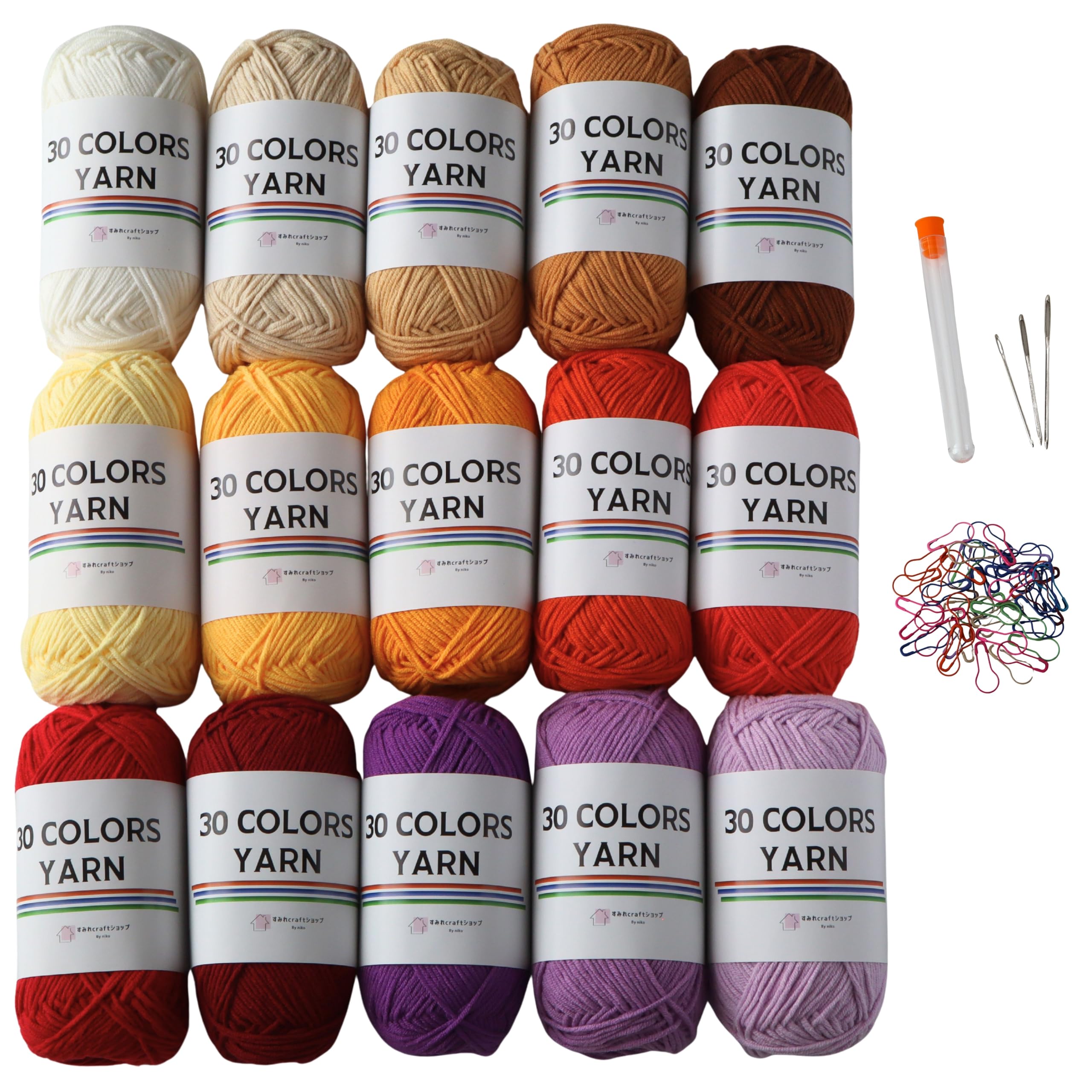Y.A.R.N クロスニット Amazon | すみれcraftショップ 「30 COLORS YARN」 コットン アクリル