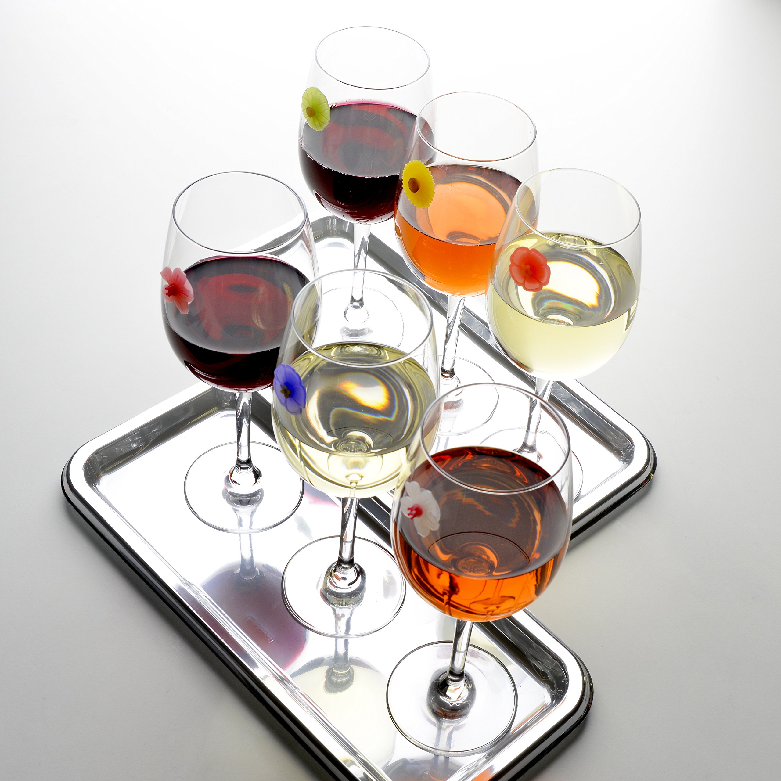 Amazon.com | Floral Drink Markers Set/6: Glass Markers & Charms