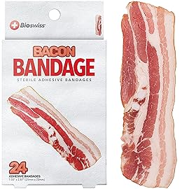 BioSwiss Bandages, Bacon Shaped Self Adhesive Bandage Set, Latex Free, Sterile Wound Care, 24 Count
