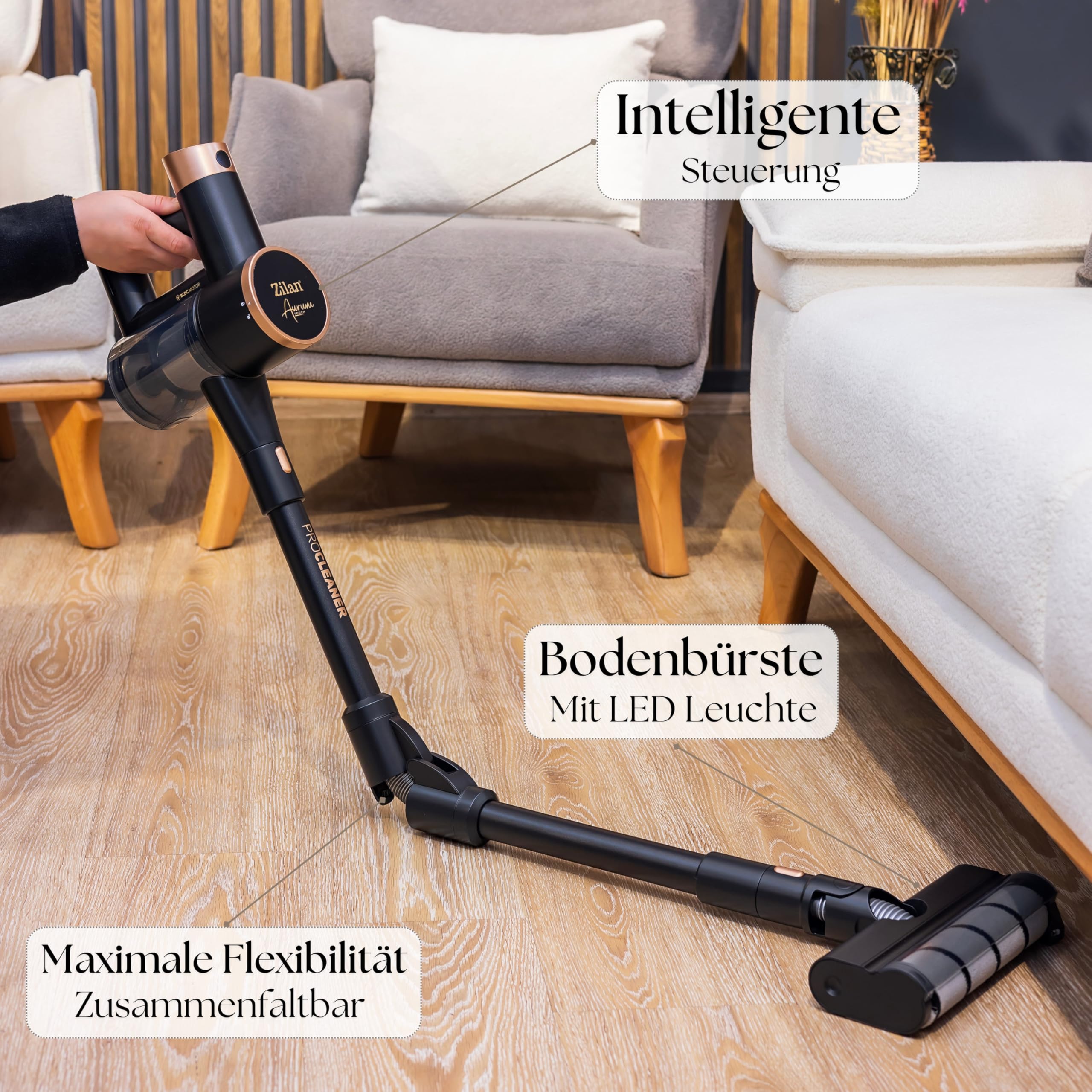 Aspiradora inalámbrica 3 en 1 con batería, aspiradora de mano para pelo de animales, alfombra para suelos duros con pantalla LED, filtro HEPA, potente aspiradora de mano inalámbrica, plegable, cepillo