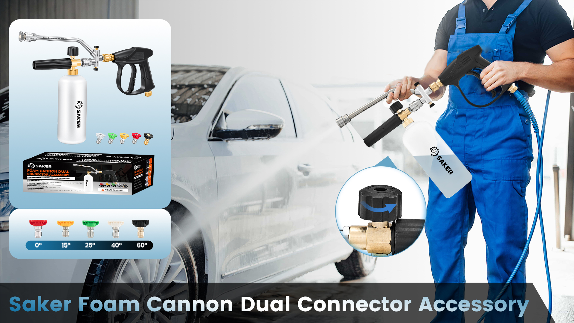 Amazon.com: Saker Foam Cannon Dual Connector Accessory, Dual