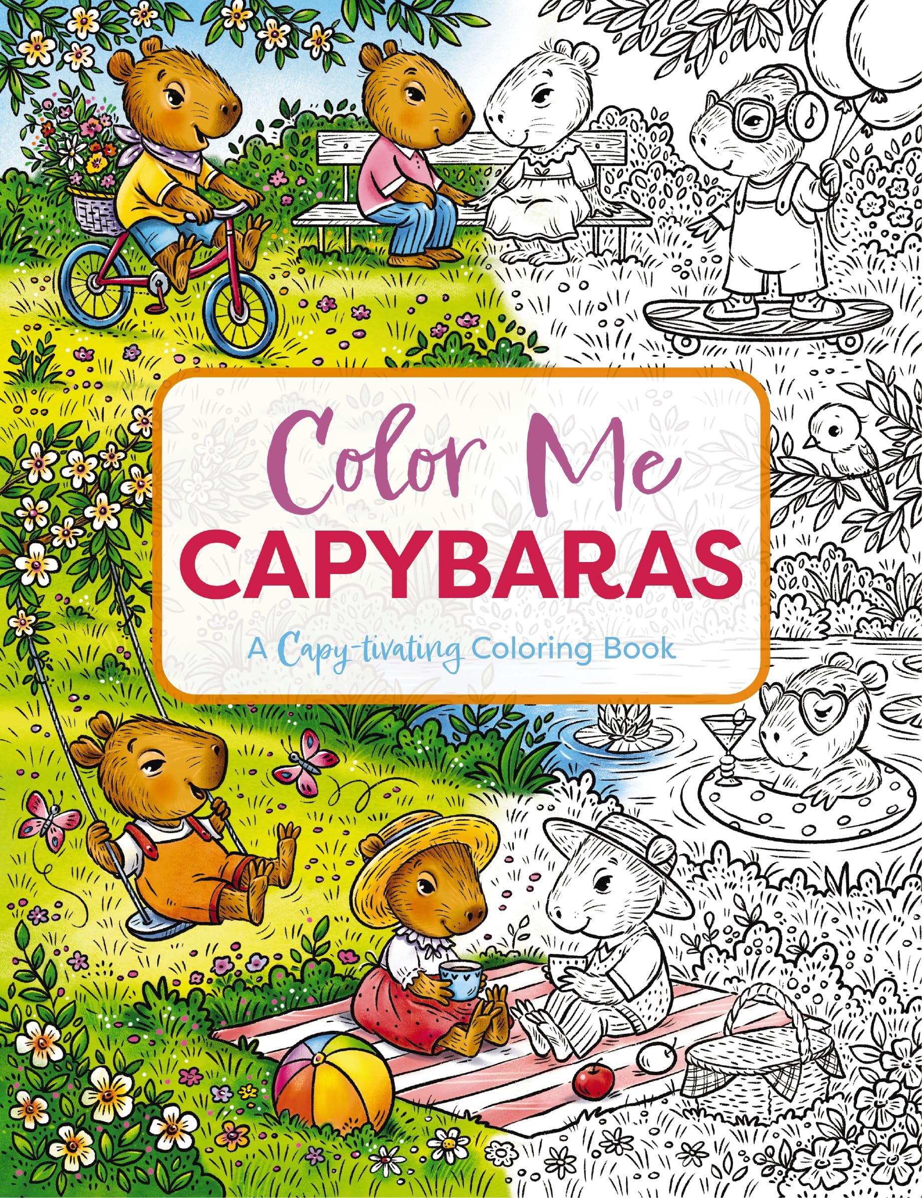 Color Me Capybaras: A Capy-tivating Coloring Book (Color Me Coloring Books)