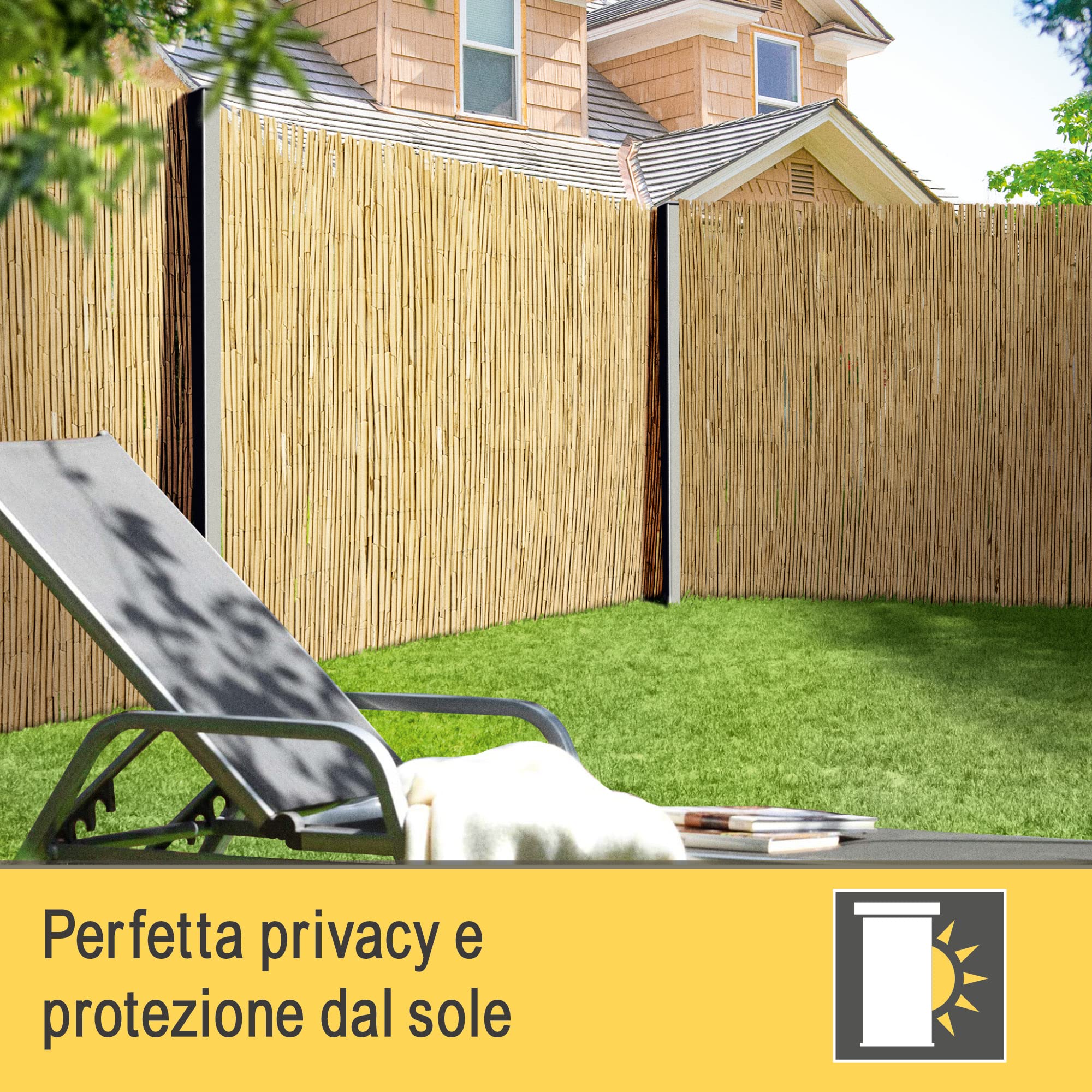 Sol Vision S36 Recinzione Canniccio Premium 90x300cm Frangivento Frangivista Giardino Balcone
