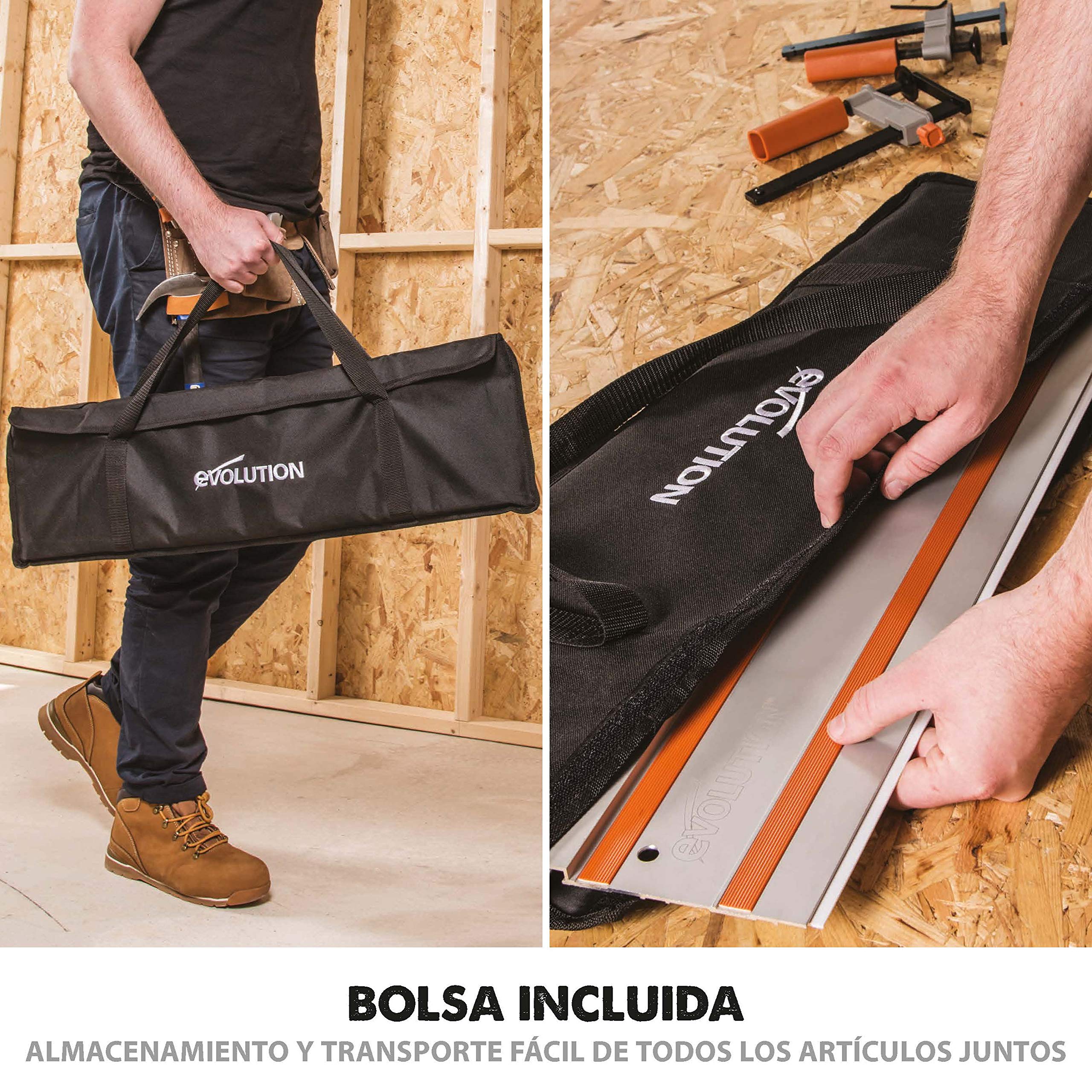 Evolution Power Tools ST1400 - Guía De Sierra Circular, 1400 mm, Compatible con las sierras circulares con guía R185CCSX y R185CCSX+ Evolution