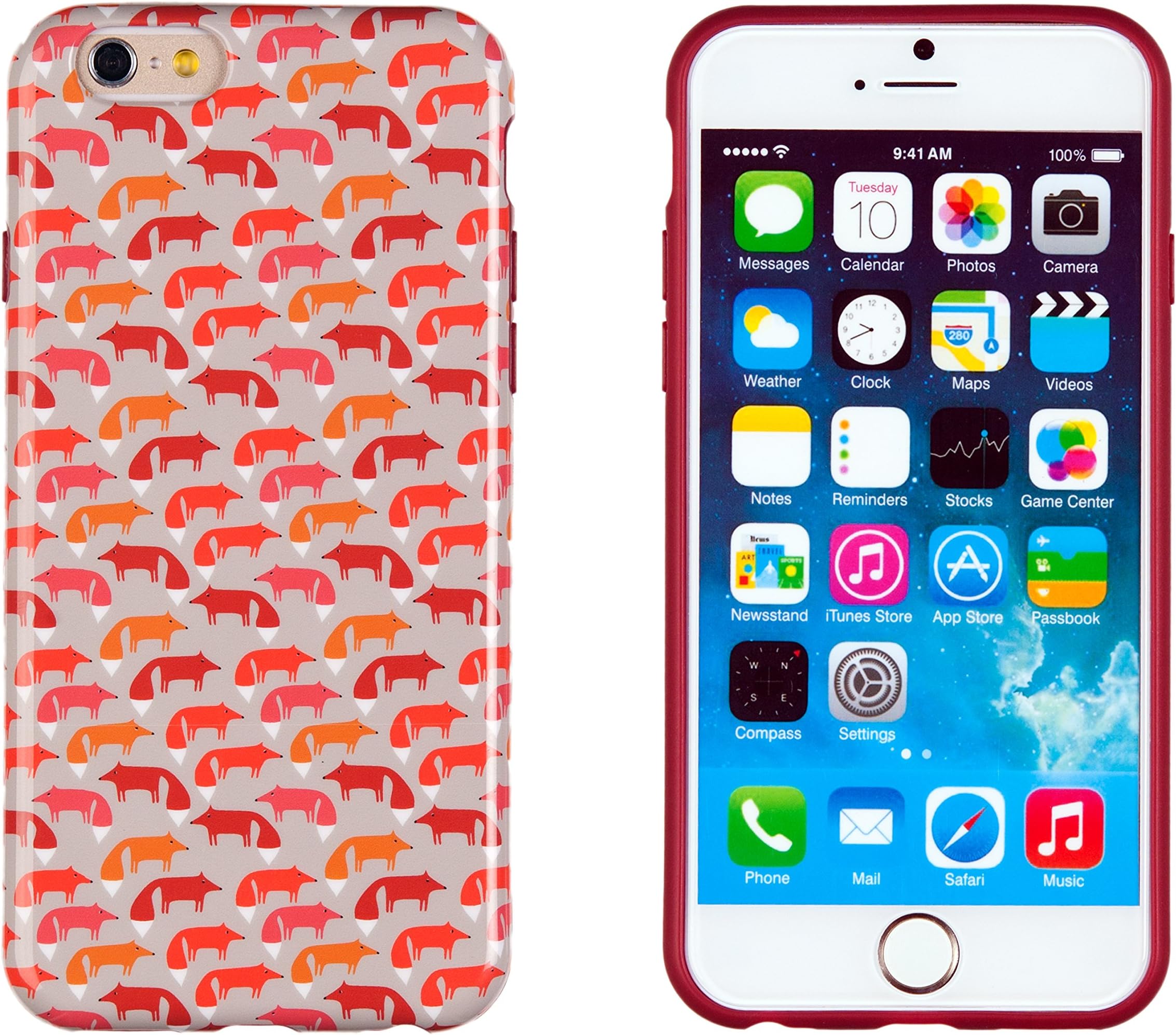 iPhone 6 Plus + Case, DandyCase Perfect Pattern *No Chip/No Peel* Flexible Slim TPU Case Cover for Apple iPhone 6 Plus (5.5" Screen) [Vintage Fox]