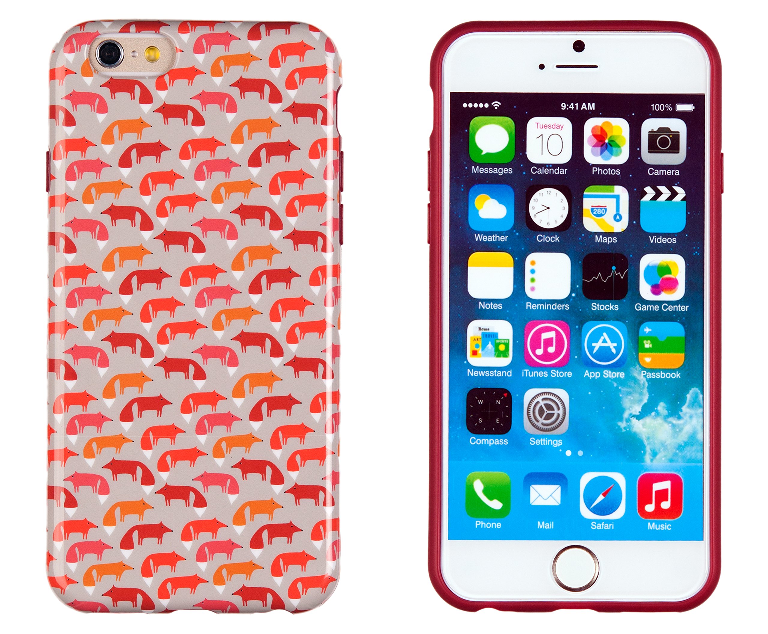 iPhone 6 Plus + Case, DandyCase Perfect Pattern *No Chip/No Peel* Flexible Slim TPU Case Cover for Apple iPhone 6 Plus (5.5" Screen) [Vintage Fox]