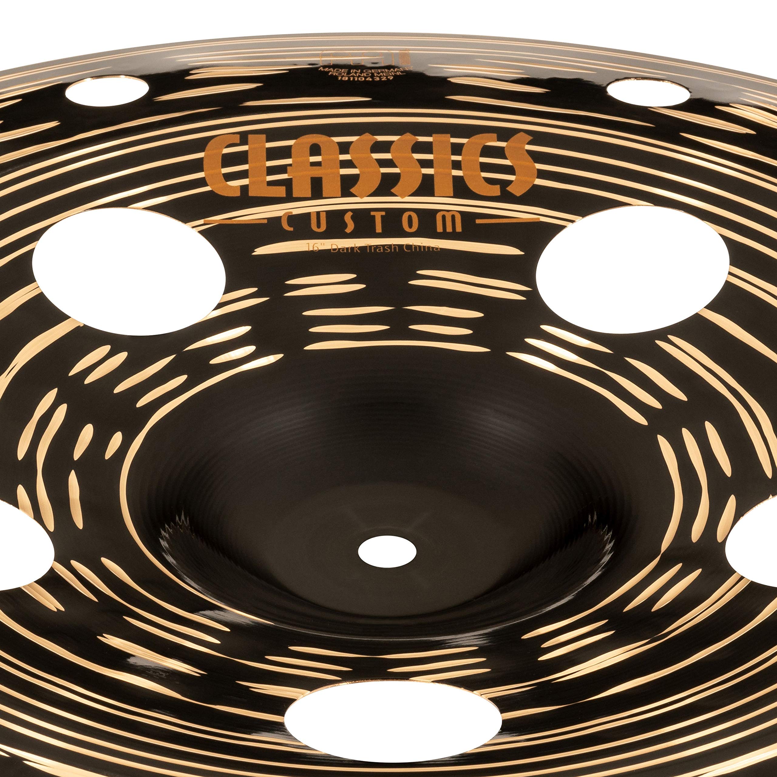 Meinl Cymbals Classics Custom Dark Piatto Trash China 16 pollici (40,64cm) per Batteria - Bronzo B12, Finitura Scura, Prodotto in Germania (CC16DATRCH)