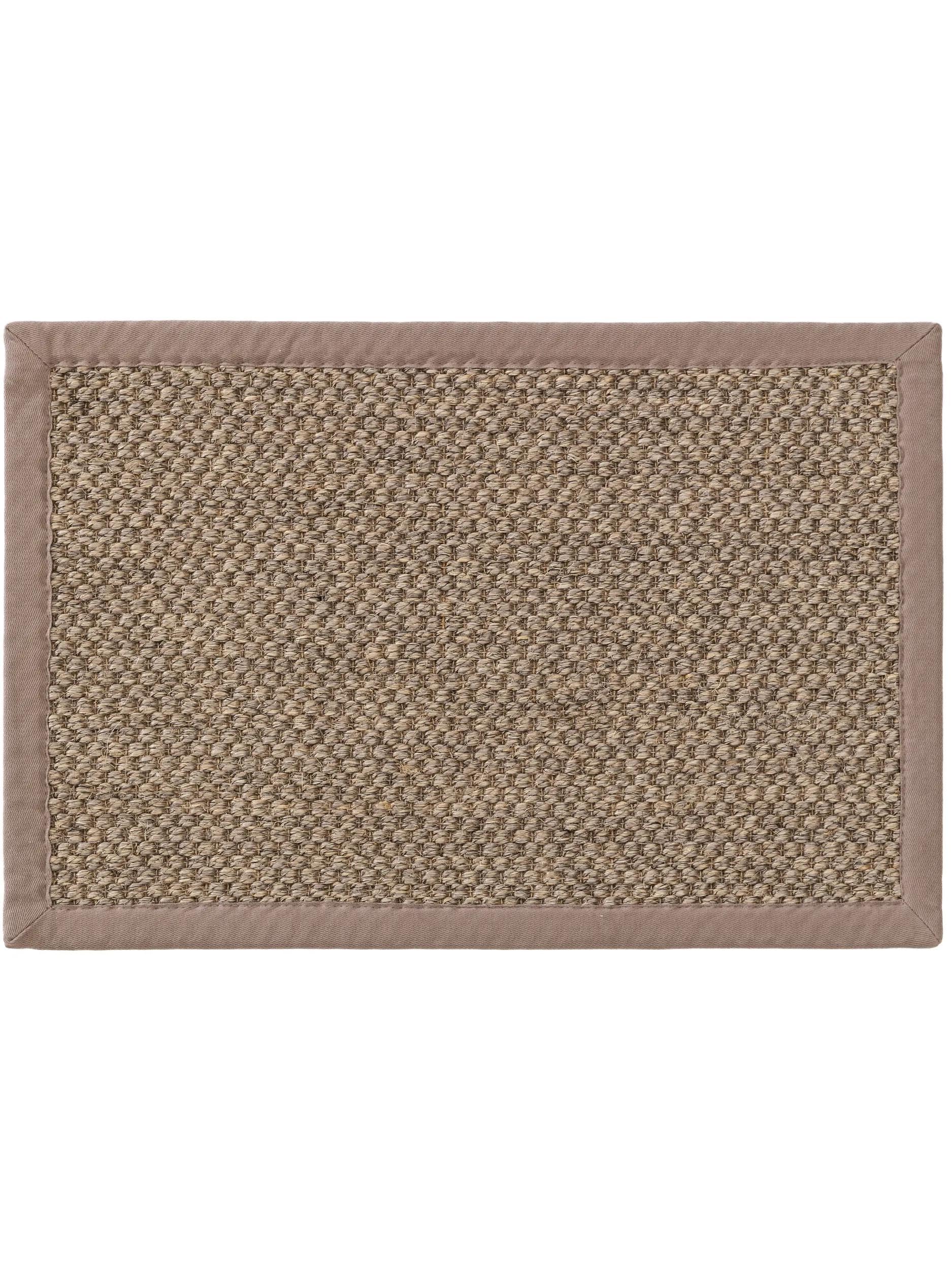 benuta Pure Greta – Felpudo 100% sisal – Rectangular & en estilo: cenefa, liso, Natural Living, Scandi Living – Fácil de limpiar para salón, dormitorio, pasillo, terraza, balcón, gris, 60 x 90 cm