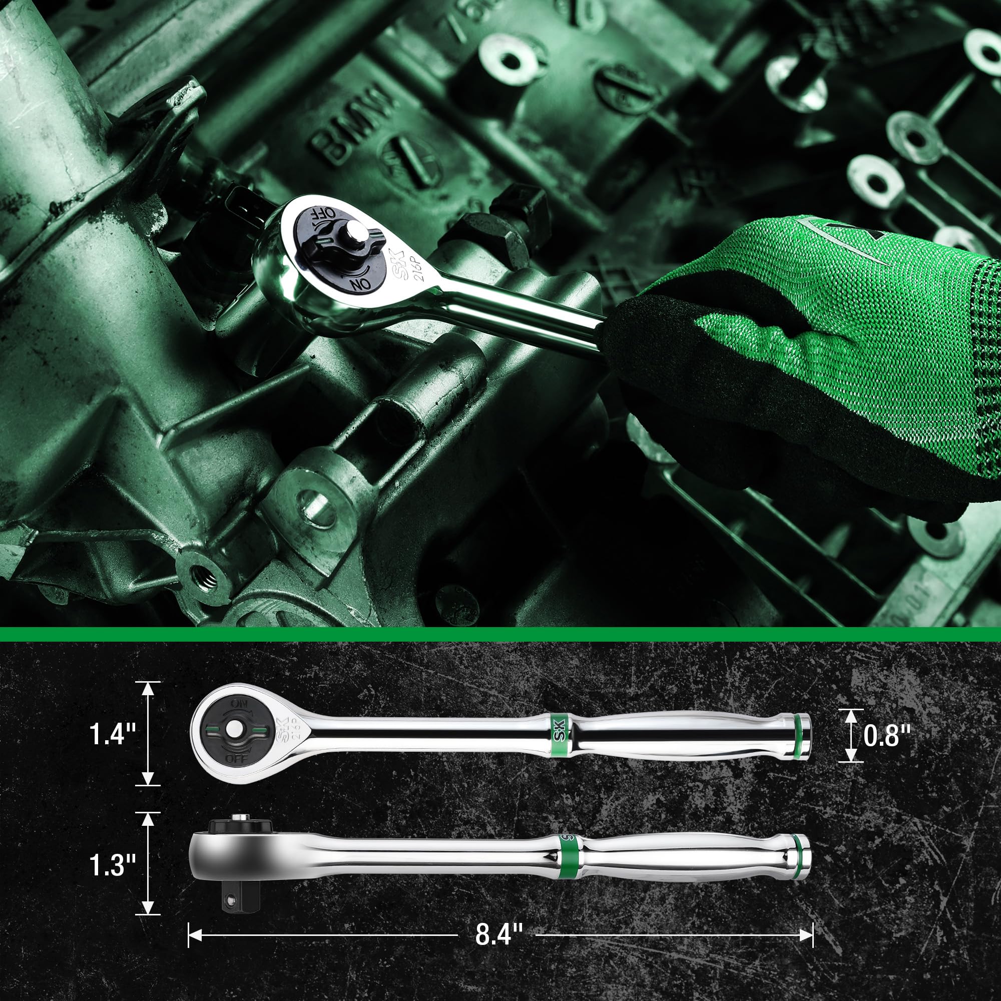 SK 3/8" Ratchet - 216-Position, Quick Release -7