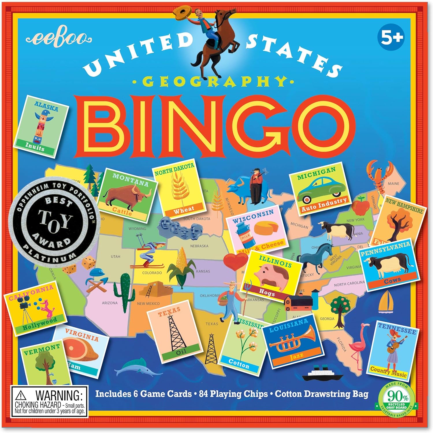 eeBoo United States Geography Bingo Game