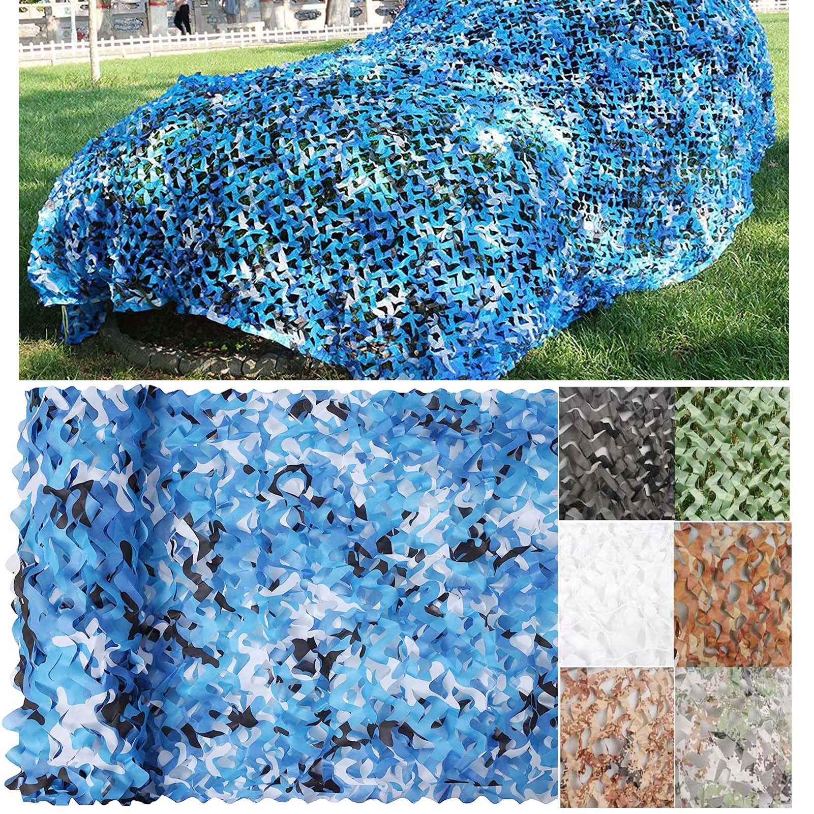 DGSFES Outdoor Camouflage Net, Military Camo Netting,Heavy Duty Sun Mesh, for Decorations, Hunting, Camping, Shooting, Car Cover,Kid Game,Shooting Hide,Photography Hide,Ocean,1X1m/3.28x3.28ft