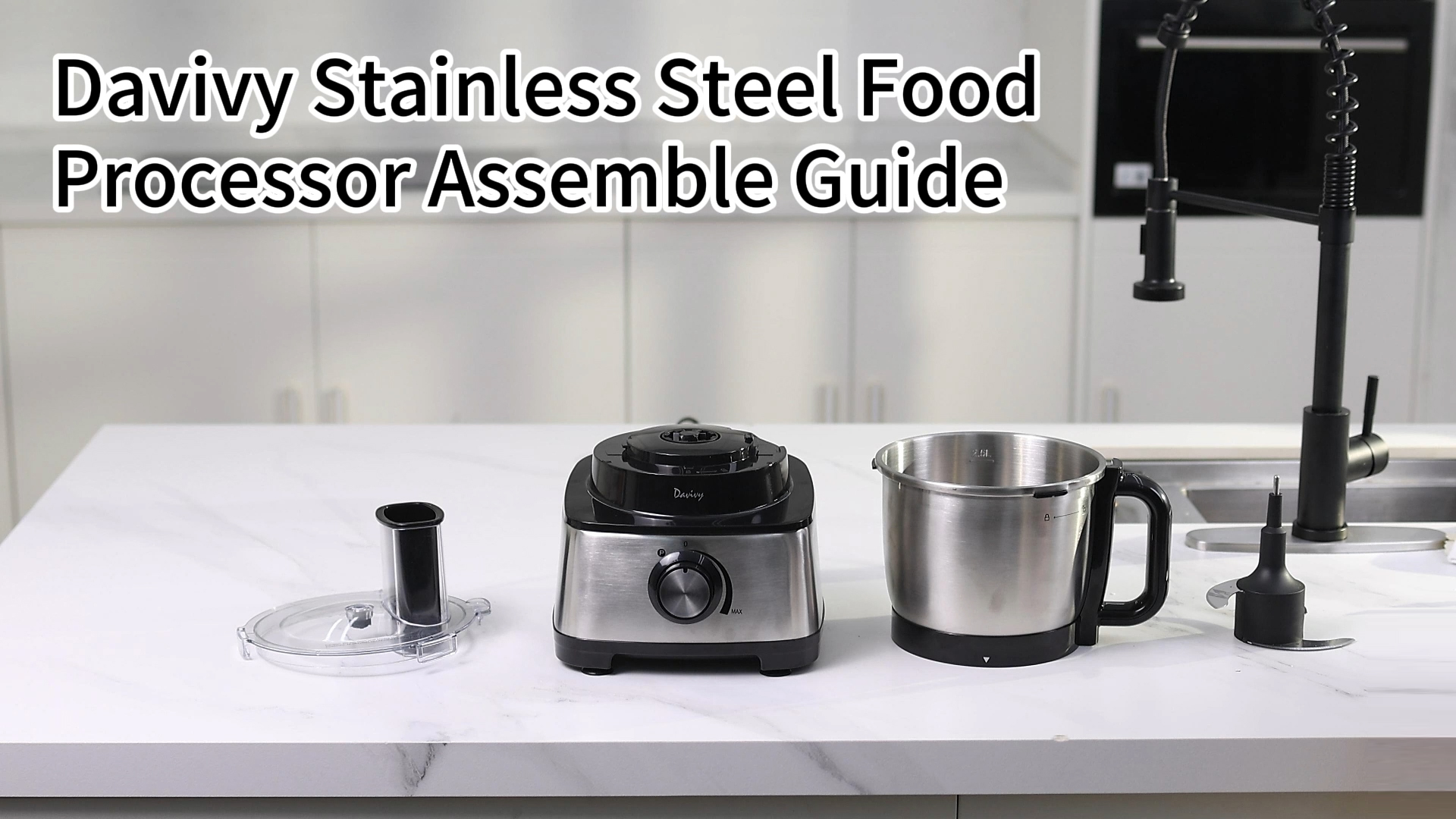 Davivy Food Processor 13 Cup,Stainless Steel Bowl Food Processor,7