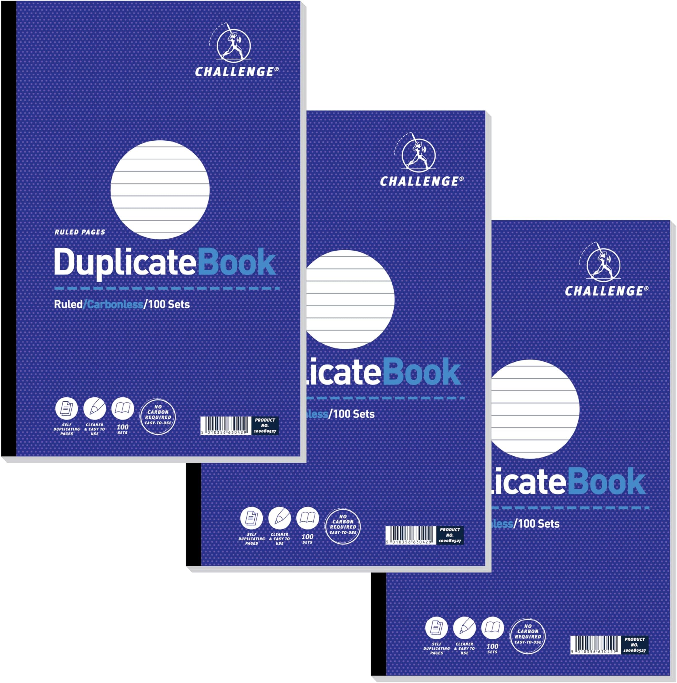 Challenge Large Duplicate Book, Carbonless, 100 Pages, 1 pack, A4 (297 x 195 mm)