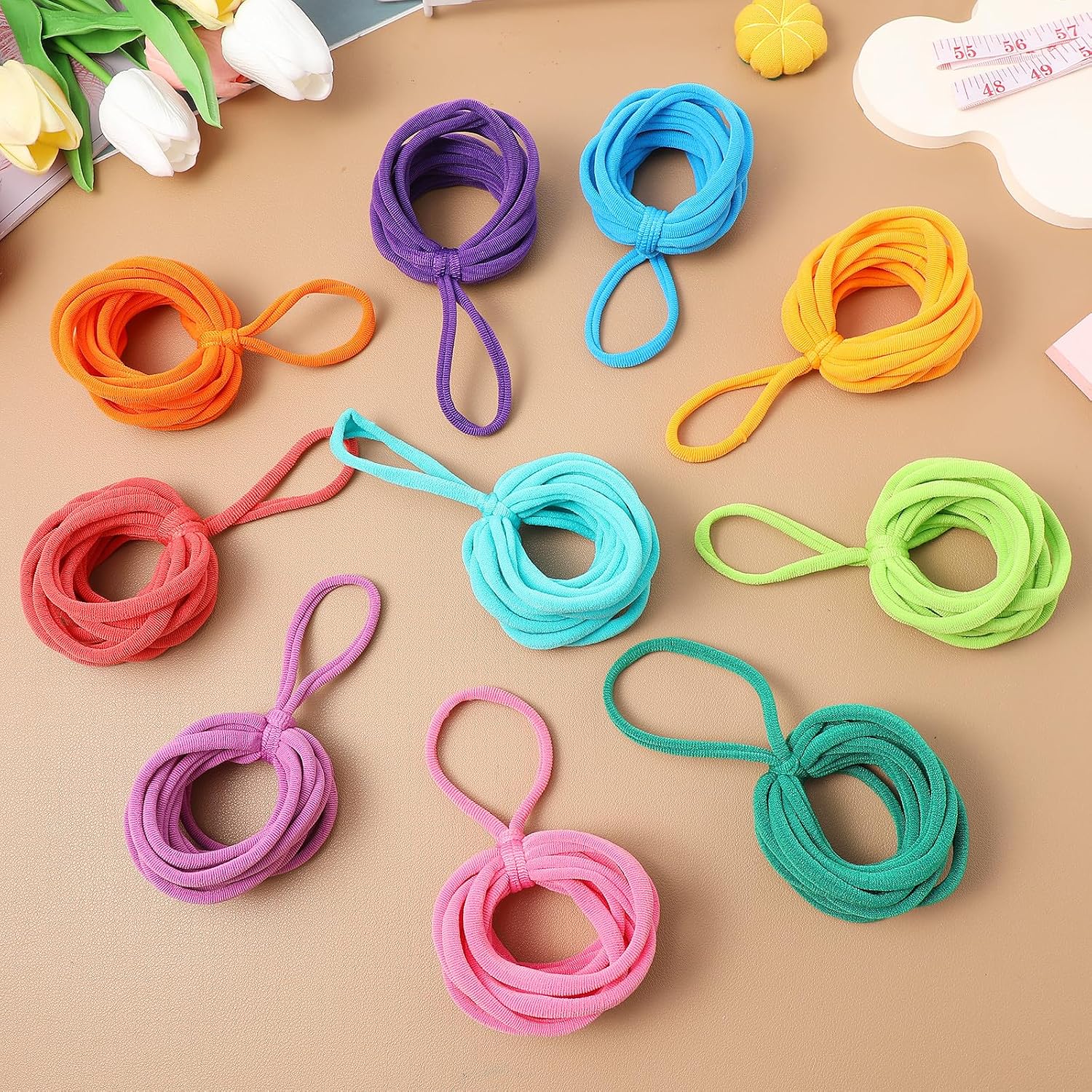 SEWACC 192pcs Weaving Loom Refill Loops for Potholder Loom Elastic Bands for Projects DIY Arts Supplies for Heat Insulation Pads Coasters and Handmade Gifts