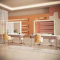 Vista 93 de Hasipu - Espejo de tocador con luces LED, espejo iluminado de maquillaje de 28 x 20 pulgadas, con 3 modos regulables, control por pantalla táctil