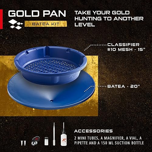 Miniatura 3 de XP METAL DETECTORS Kit de Batea de oro - Batea de plástico único con desfragmentador de materiales, ideal para prospección de oro - con