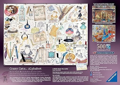 Miniatura 3 de Ravensburger Rompecabezas de 500 piezas del alfabeto de gatos locos