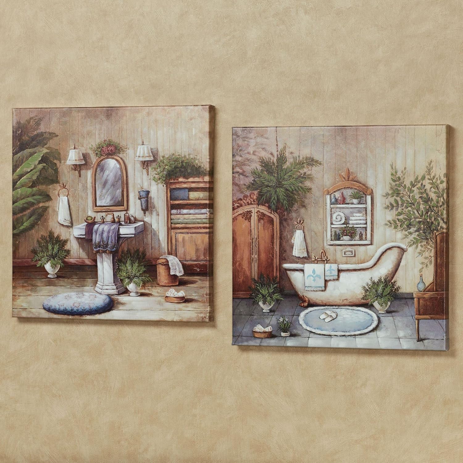 Touch of Class Bathroom Retreat Canvas Wall Art Set of Two