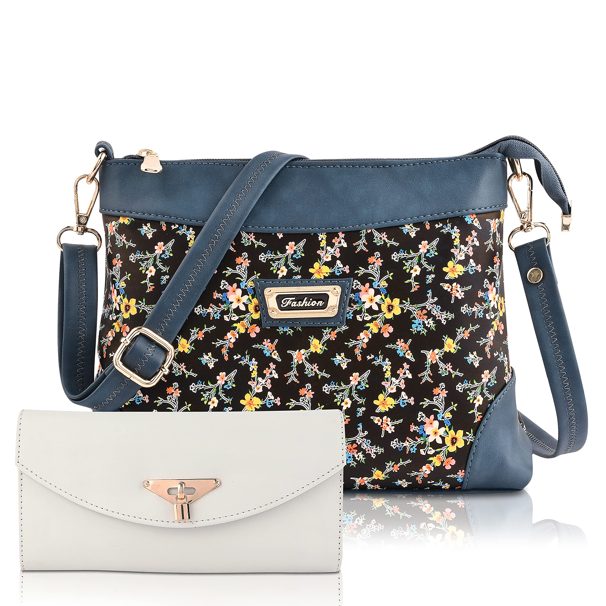 Fiesto Fashion Women PU Leather Latest Trendy Fashion Ladies Dark Blue Color Handbag With Clutch Combo 2pcs Purse Set (B09HWBZRRP) Amazon Price History, Amazon Price Tracker