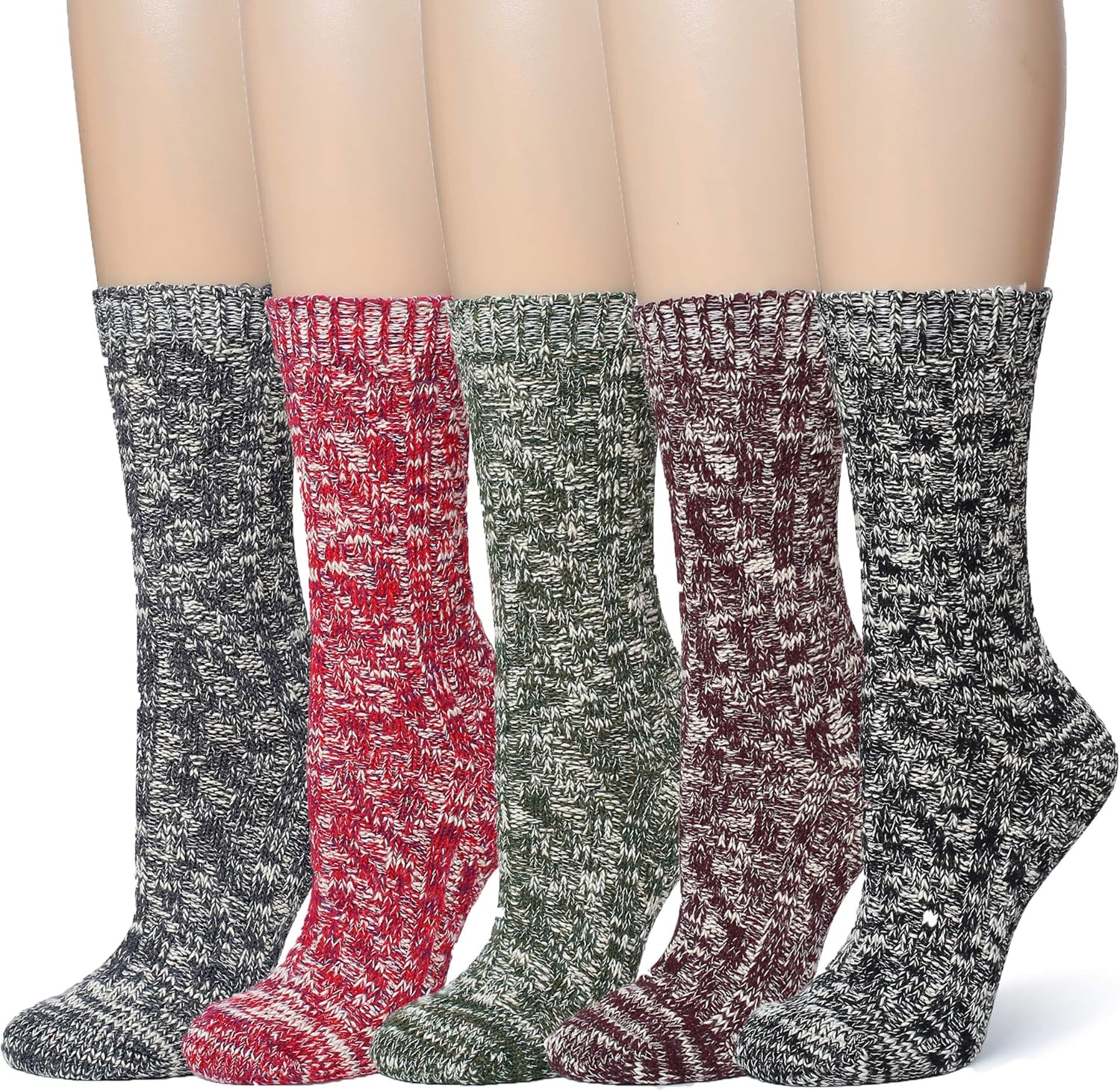 Leotruny Women's Slouch Vintage Knit Cotton Boot Socks