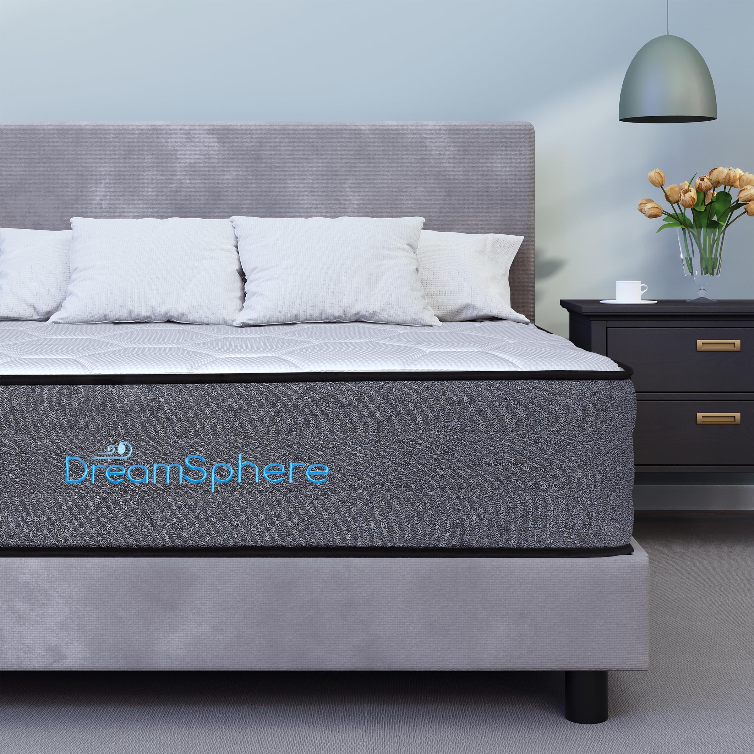 DreamSphere 14-inch Twin Hybrid Mattress, Medium Firm Gel Memory Foam Mattress, CertiPUR-US Certified, Mattress in a Box, Twin Size Mattress