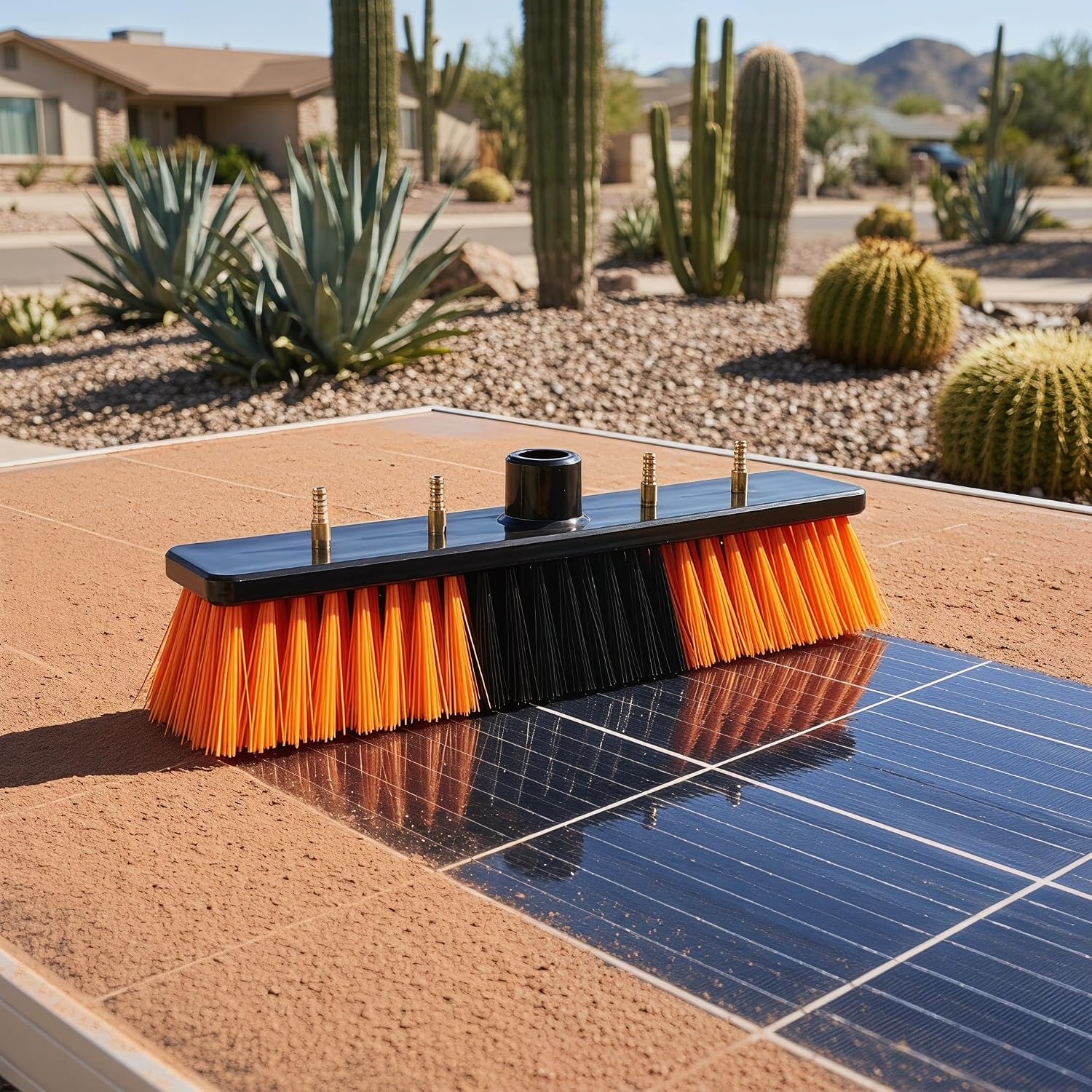 Operitacx Solar Panel Cleaning Brush Head: 35cm/14'' Photovoltaic Scrubber Refill - Window Washing Equipment for Cars RV Trucks Boats Facades of Houses Orange