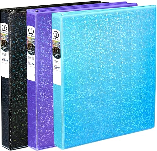 Miniatura 5 de Avery Luxe Collection - Carpeta holográfica duradera de 3 anillos, cubierta de vista personalizable, anillos redondos de 1 pulgada, 1 carpeta