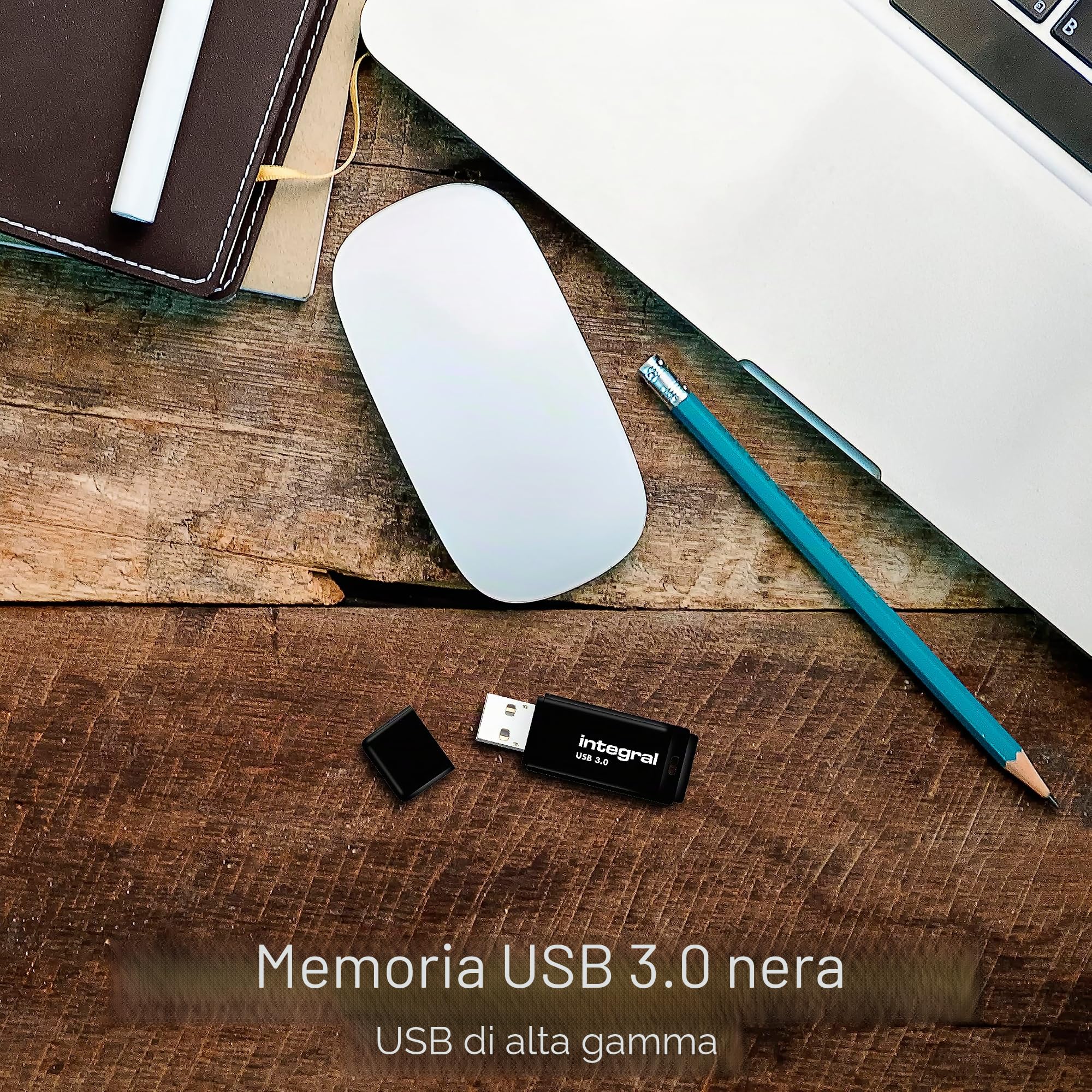 Integral Chiavetta USB 3.0 Gen 1 da 512 GB, ad alta velocità, colore: Nero