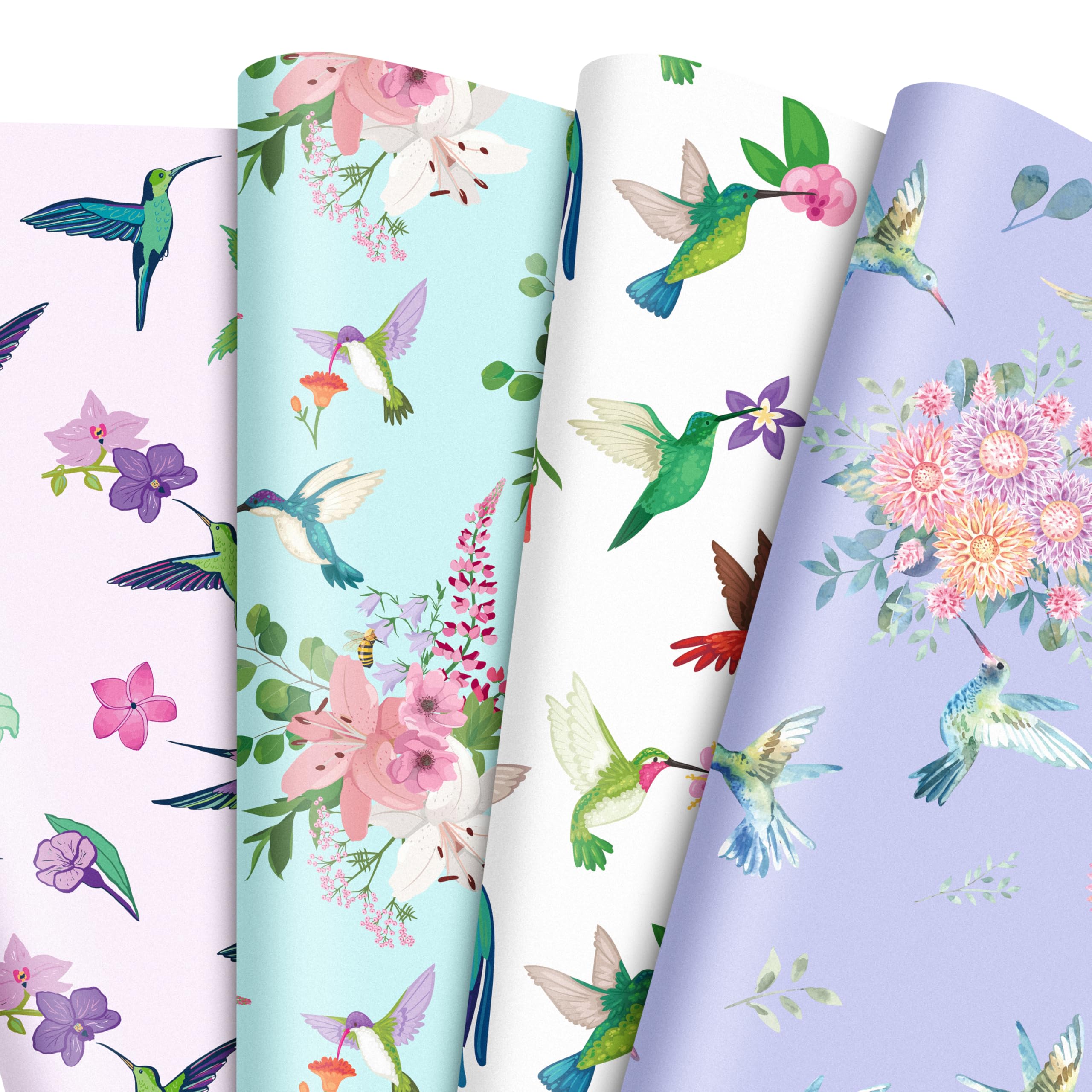 Adesivo bagno fiori con colibrì