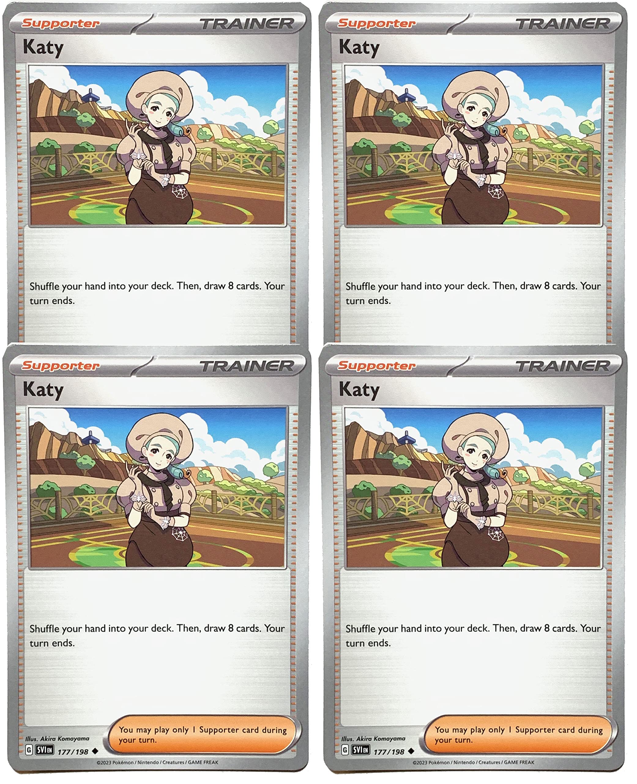 Amazon.com: Katy 177/198 - Scarlet & Violet - Pokemon Trainer x4 Card Set