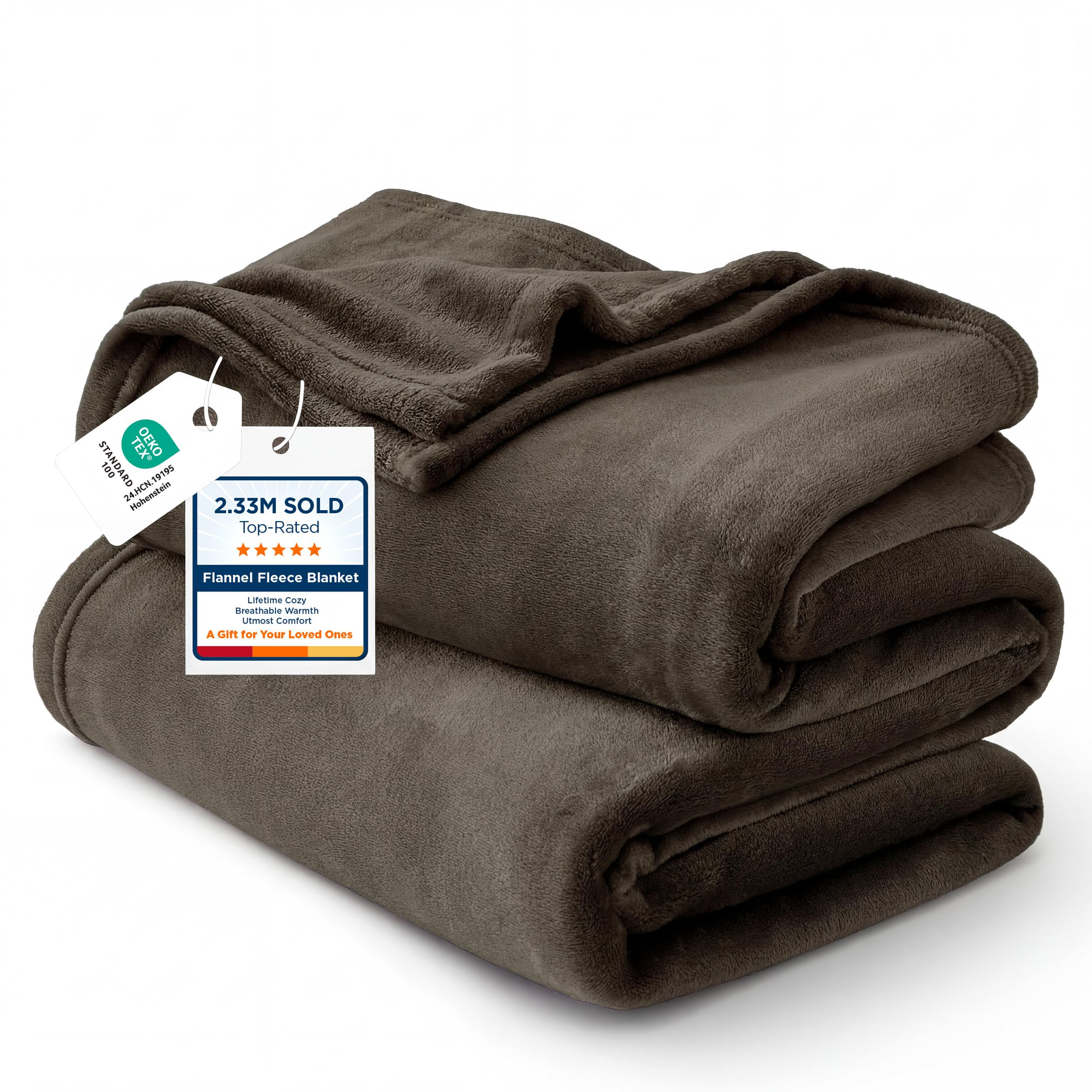 Amazon.com: Bedsure GentleSoft Fleece Blankets Queen Size Brown