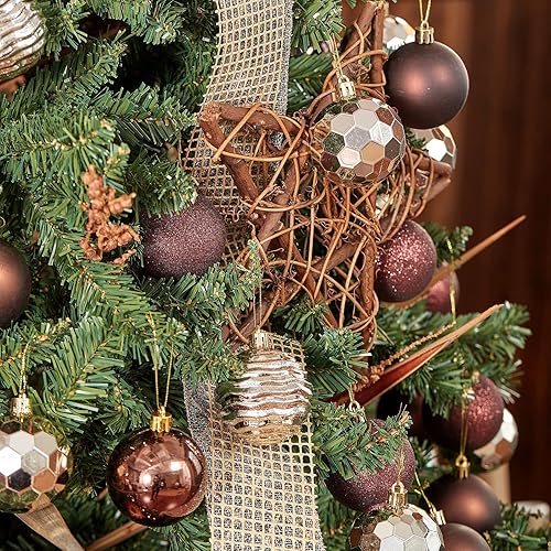 Miniatura 297 de XmasExp Juego de 24 mini esferas de Navidad inastillables para bolas de árbol de Navidad de 1.181 in/1.18 pulgadas (oro rosa)