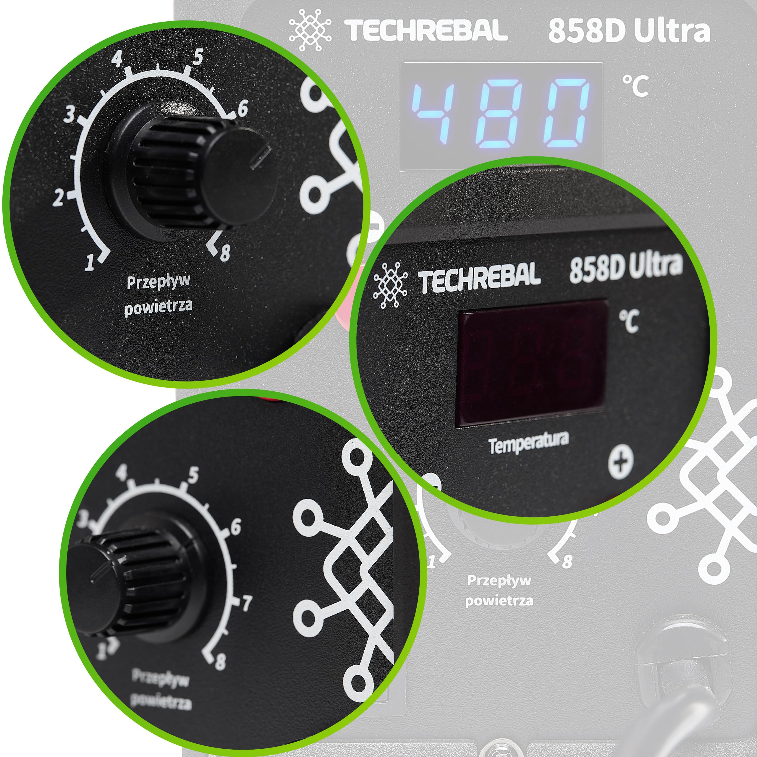 Stazione di saldatura ad aria calda Saldatrice per plastica Techrebal 858D Ultra 750W
