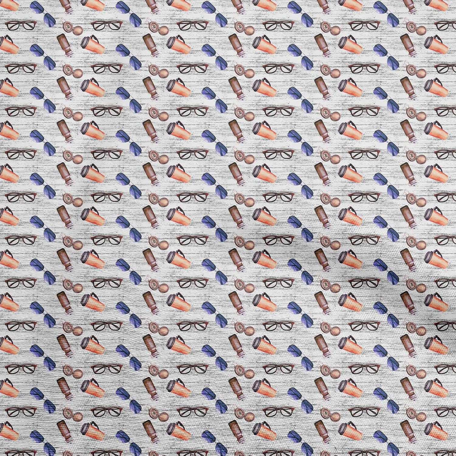 oneOone Cotton Cambric Brown Fabric Travel Sewing Craft Projects Fabric Prints by Yard 42 Inch Wide-406