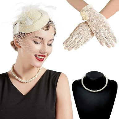 BABEYOND Pillbox Veil Fascinator Hat 