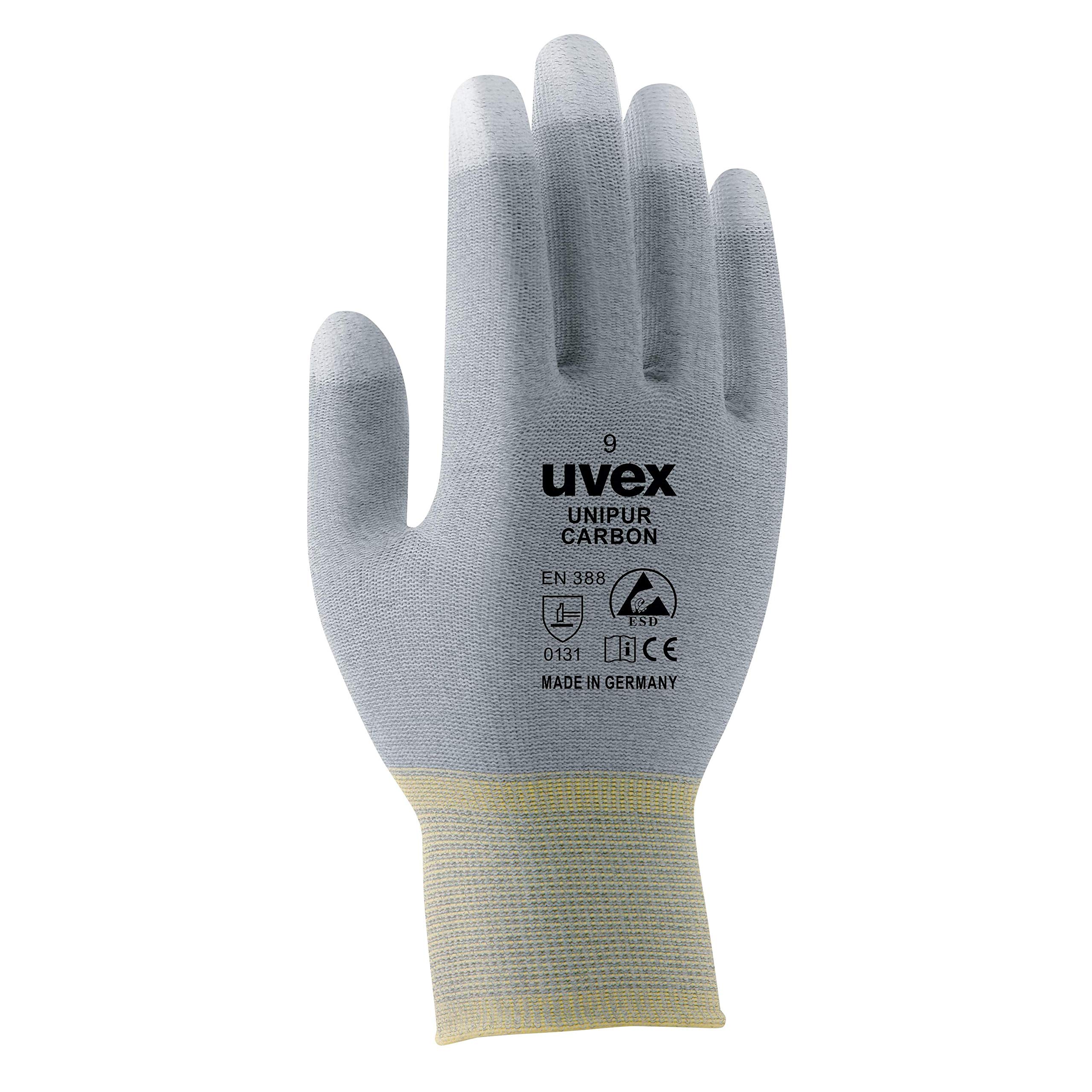 Uvex Grey Anti-Static Esd Assembly Glove. Unipur Carbon. (6)