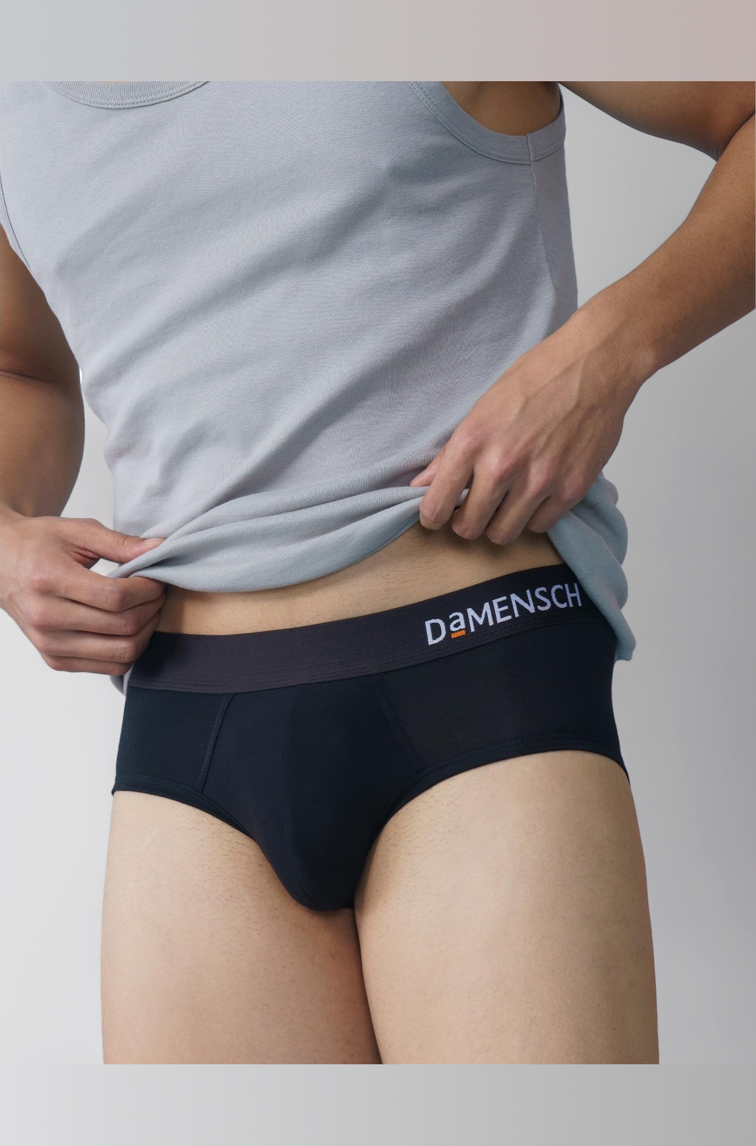 DAMENSCH Modal Regular Fit Solid Brief Underwear Anti-Bacterial Moisture Wicking Breathable Microfibre Waistband Deo-Soft Briefs for Men