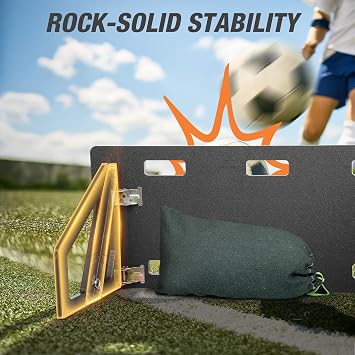 Large Soccer Rebounder Board, 3 Adjustable Angles Soccer Kick Back Trainer Board with 2 Sandbags, Portable Soccer Wall Rebounder for Control, Passing and Shooting Practice (40'' x 16'')