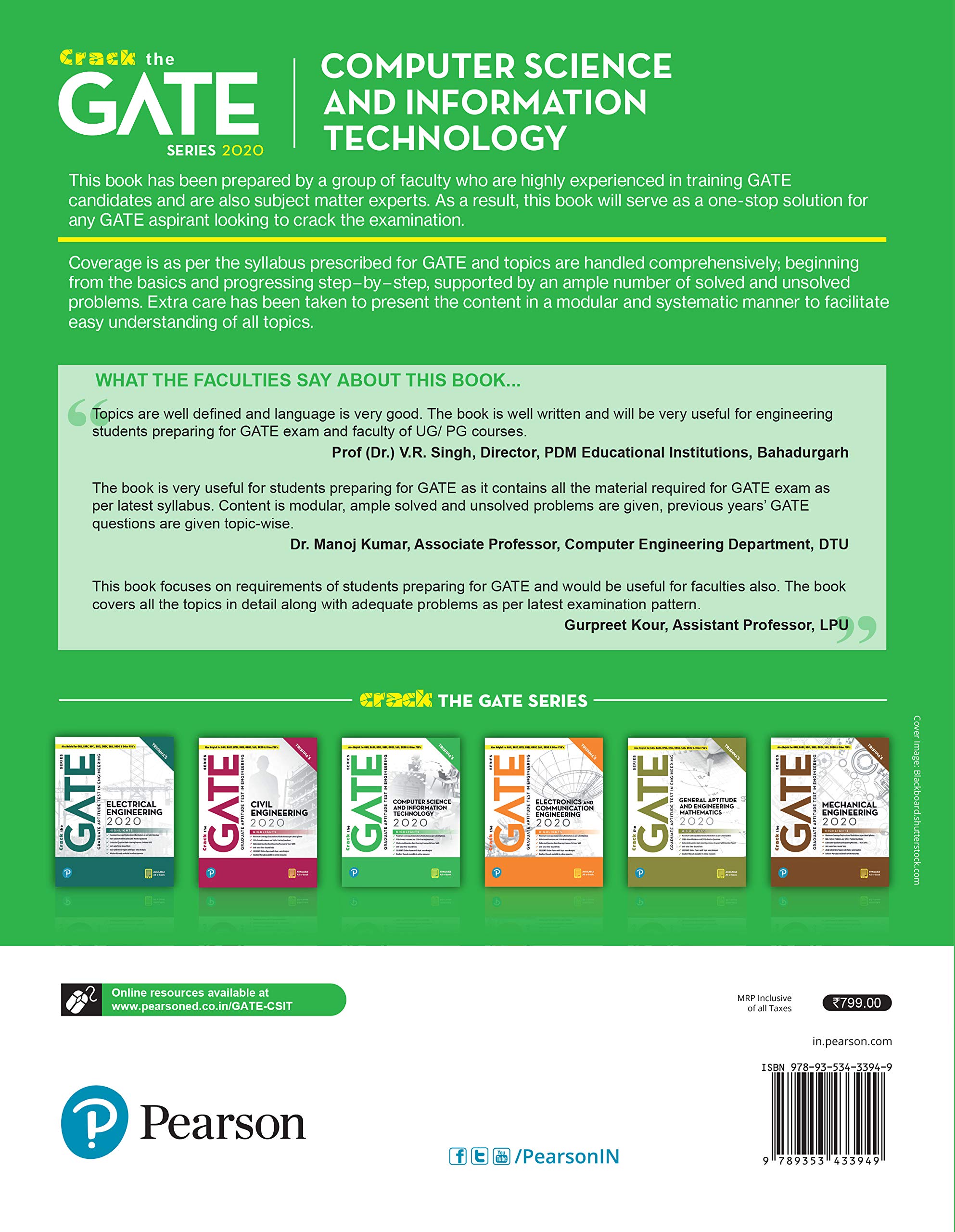 GATE Computer Science and Information Technology | GATE 2020 | By Pearson (Old Edition)