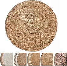 KARAT Round Jute Rug, 200 cm Diameter, Surat, 100% Natural Fibre, Braided Jute Bohemian, Handwoven, Sturdy and Tear-Resistant, Suitable for Kitchen, Hallway and Living Room