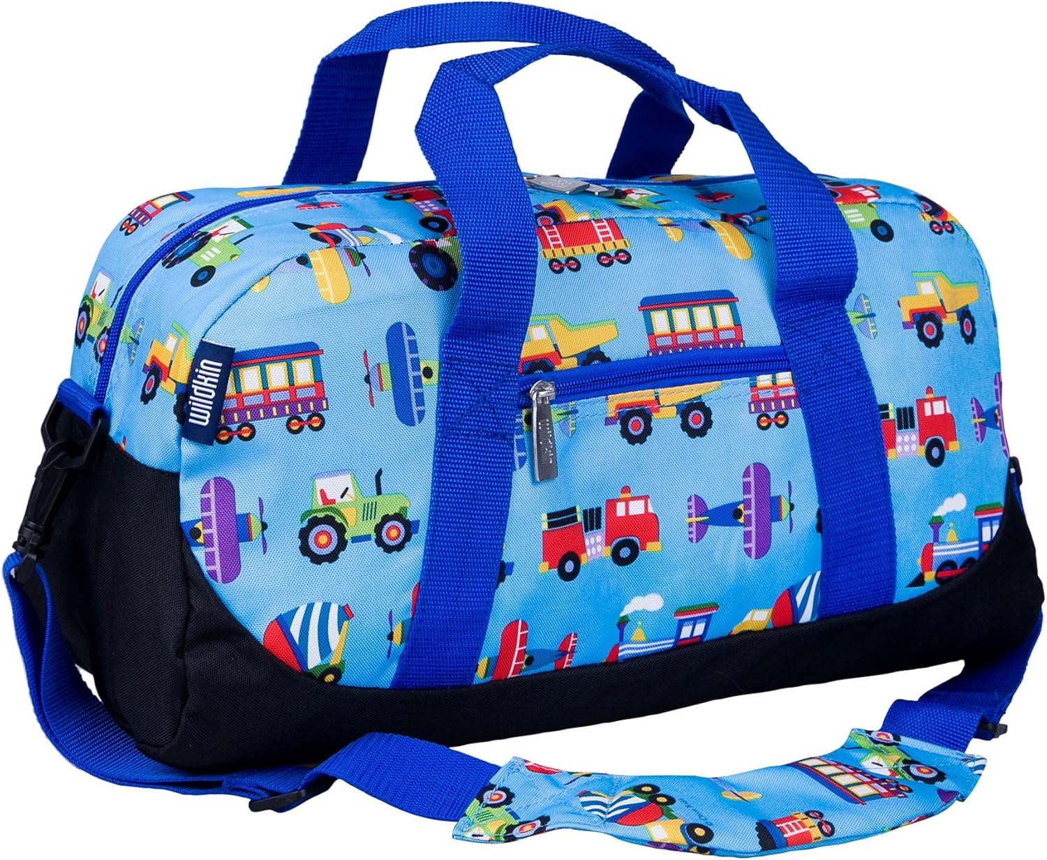 Wildkin Kids Overnighter Duffel Bag – Carry-On Size, Ideal for School & Sleepovers – Trains, Planes, and Trucks - Image 4