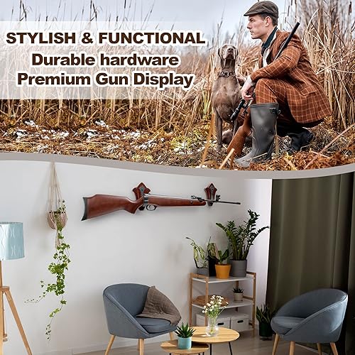 Miniatura 2 de TESLYAR Soporte para pistola de montaje en pared de madera de fresno para pistola de madera