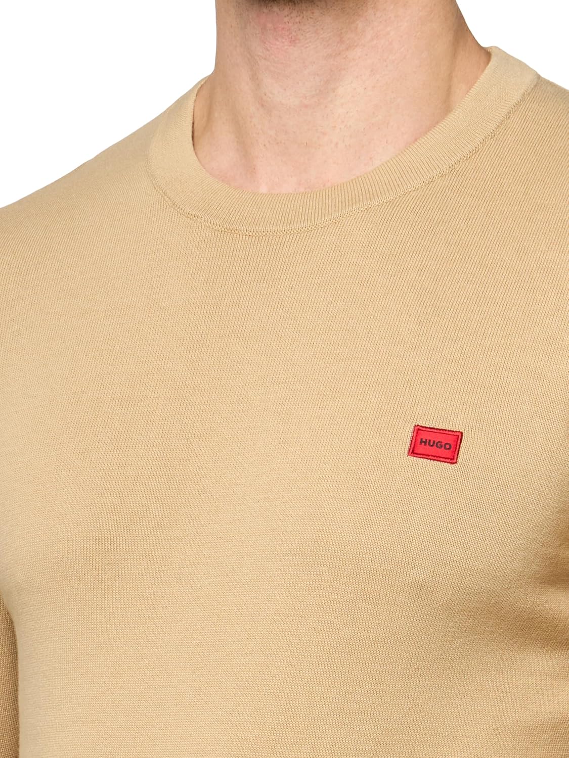 Hugo Men's Small Woven Label Cotton Sweater