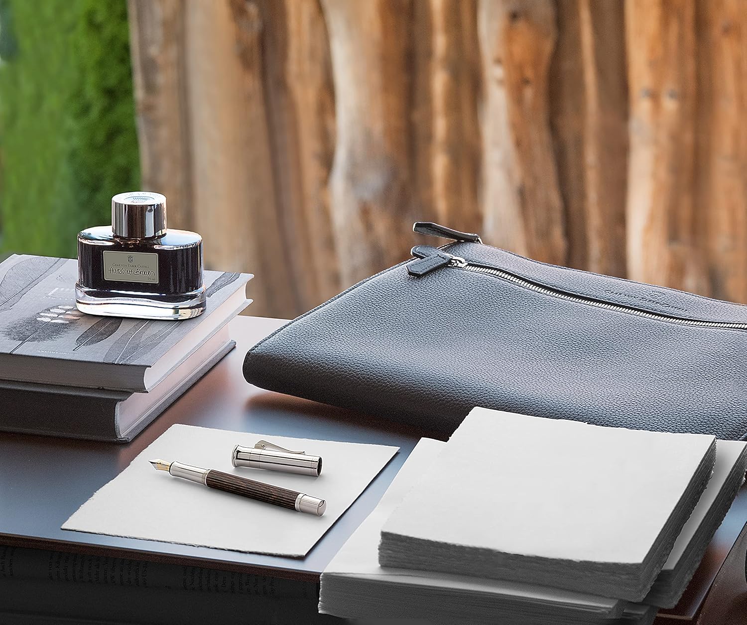 Faber Castell 145520 Classic Collection Granadilla Fountain Pen, Medium, Platinum Coating